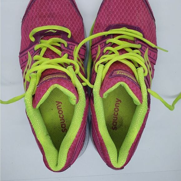Saucony grid XT-600 size 8.5 green and pink running shoes - Picture 5 of 7